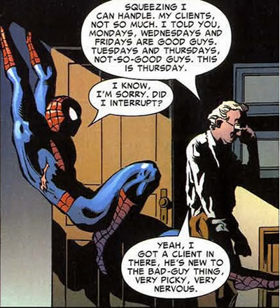 spider-man talking to leo zelinsky