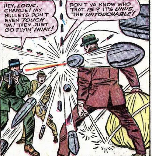 bullets bounce off unus as he attempts a robbery