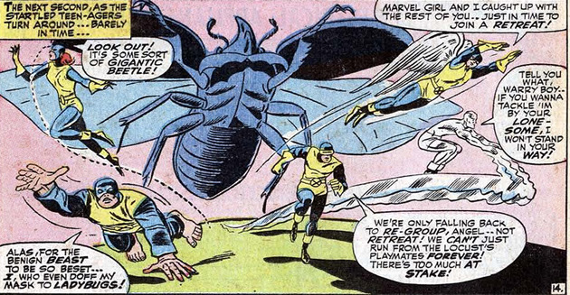 a giant beetle attacks the x-men