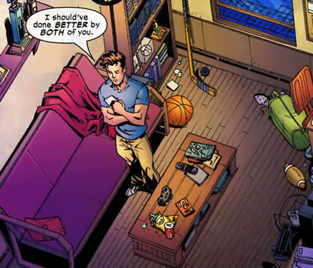 peter parker in flash thompson's apartment