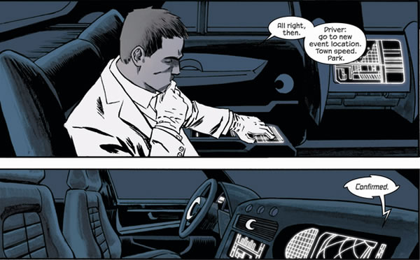 Moon Knight gives his driverless car instructions