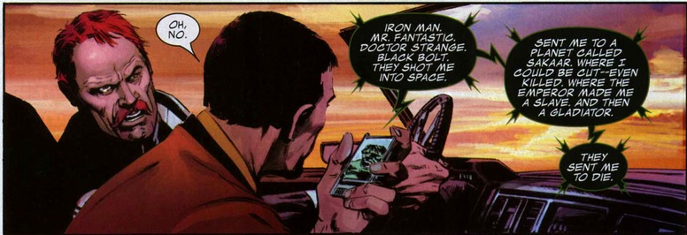 Tony Stark reacts to the Hulk's return