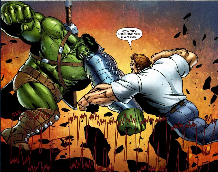 Juggernaut fighting the Hulk