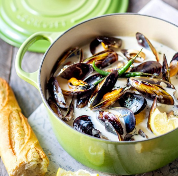 cream mussels