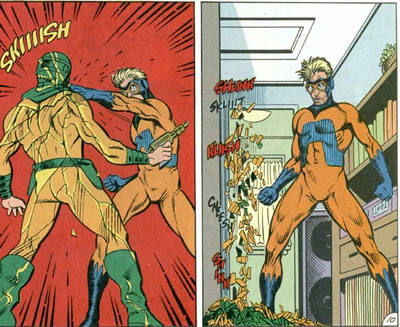 grant morrison's animal man panel : mirror master breaks up like glass