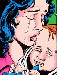 Crisis on Infinite Earths panel : baby luthor with mom