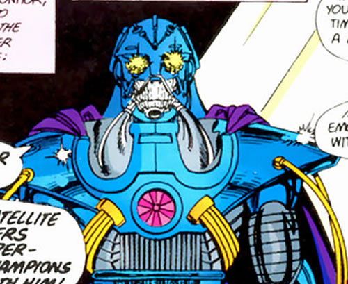 Crisis on Infinite Earths panel : closeup of the antimonitor