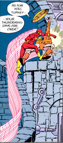 Crisis on Infinite Earths panel : flash attack's a weaponnaire