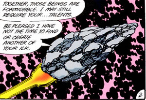 Crisis on Infinite Earths panel : antimonitor's rock ship