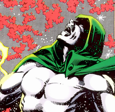 Crisis on Infinite Earths panel : closeup of the spectre