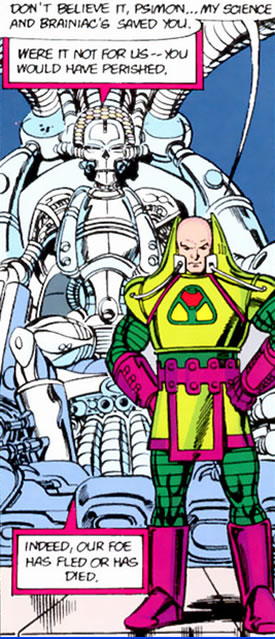 Crisis on Infinite Earths panel : luthor and brainiac
