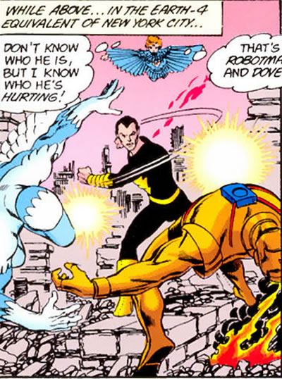 Crisis on Infinite Earths panel : black adam in a brawl