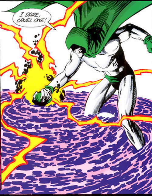 Crisis on Infinite Earths panel : the spectre pushing down the hand of the antimonitor at the beginning of time