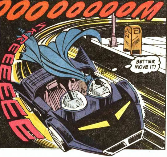 Detective Comics panel :batmobile