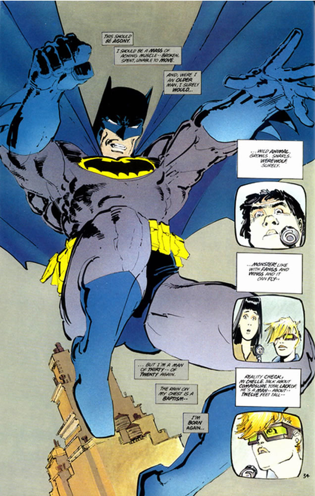 batman the dark knight returns panel : batman leaps