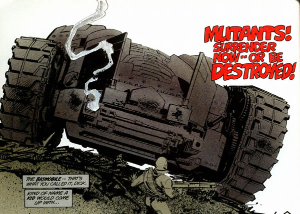 batman the dark knight returns panel : batmobile