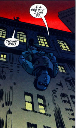 Batman Gotham Central : robin jumps off a building