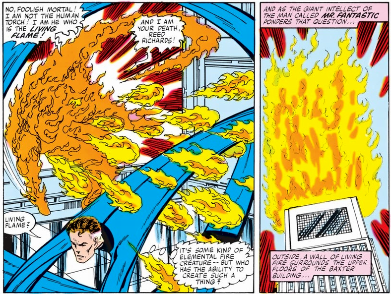 mr. fantastic attacked by fire elemental