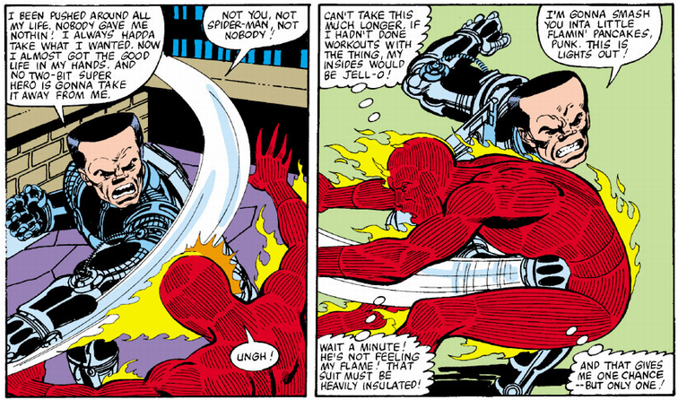 human torch getting punched