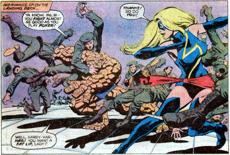 thing and ms. marvel in the fight