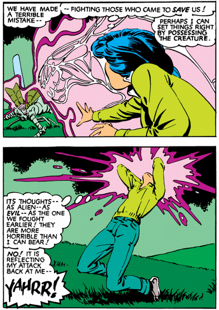 karma fights the brood queen