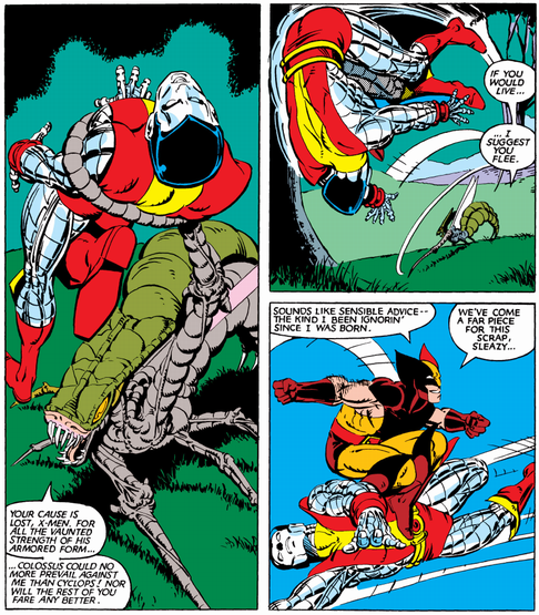 brood queen fights colossus