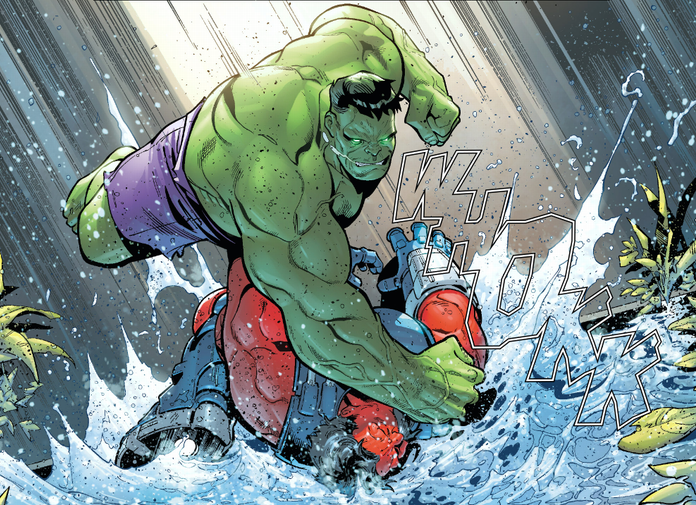 green hulk punching red hulk