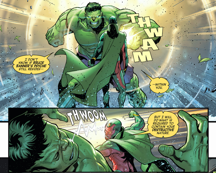vision fighting the hulk