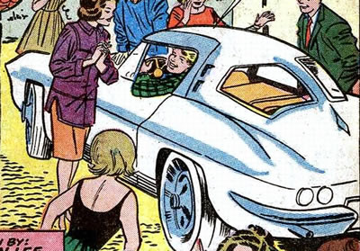 johnny storm in his corvette stingray