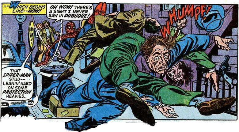 spider-man takes out some thugs