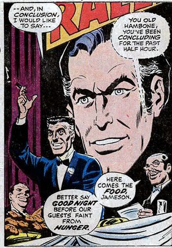 j. jonah jameson makes 
					a speech