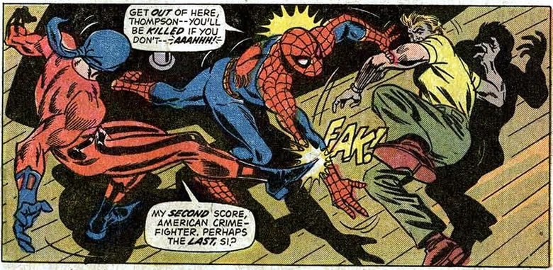 tarantula hits spider-man
					again