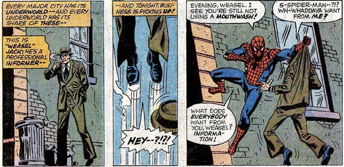 spider-man talks to an informant