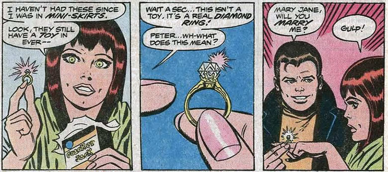 peter parker proposes to
					mary jane watson
