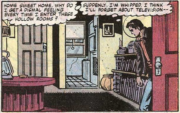 peter enters his apartment