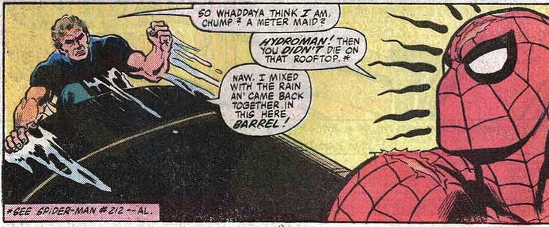 hydroman talking to spider-man