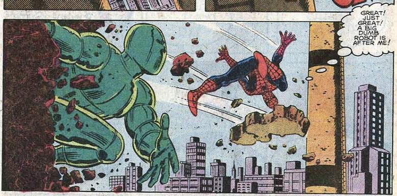 mad thinker's battle droid 12
					attacks spider-man