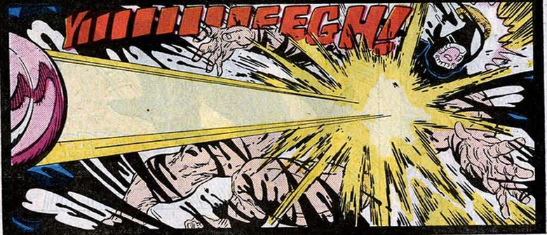 spider-man uses the sonic blaster on Venom