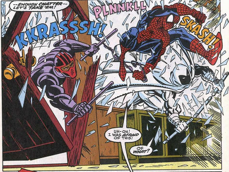 spider-man, moon knight and 
					night thrasher attacks