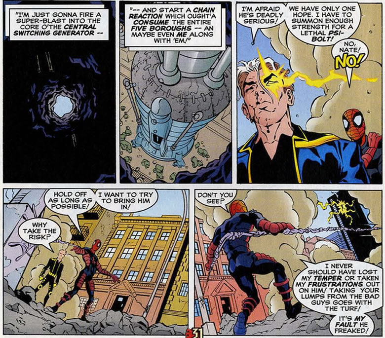 spider-man and x-man
					debate what to do