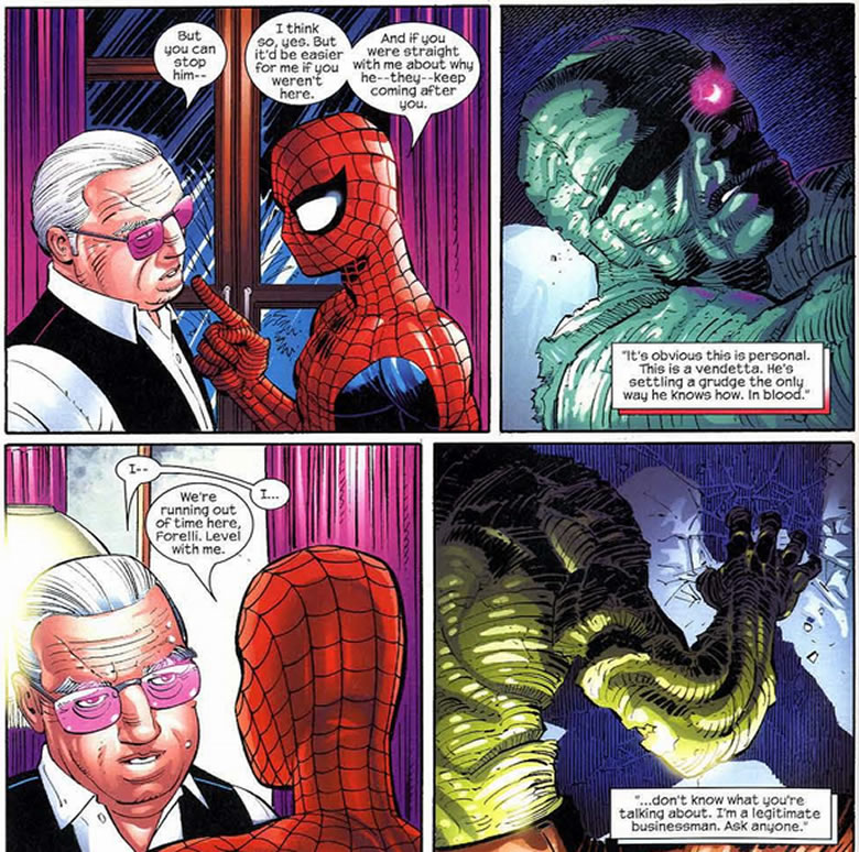 spider-man 
					doesn't know fiorelli's bloody past