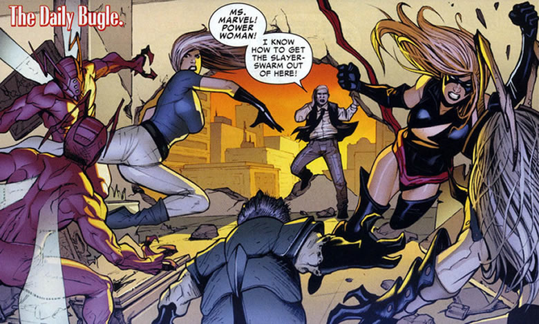 power woman and ms. marvel in action