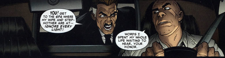 j. jonah jameson and a driver
					in the limo