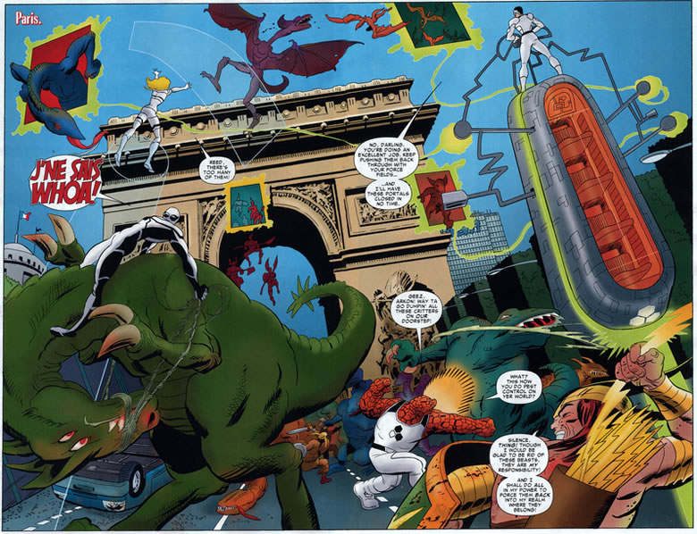 the FF in paris controlling a horde of monsters