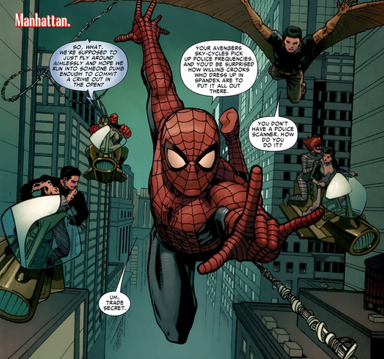 spider-man an avengers
					academy on patrol