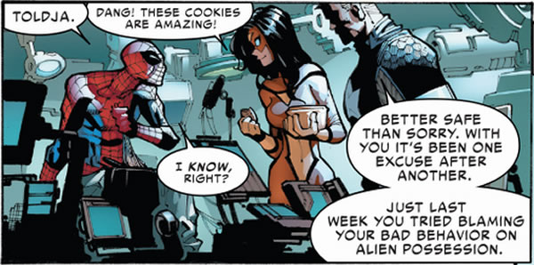 spider-woman likes them cookies