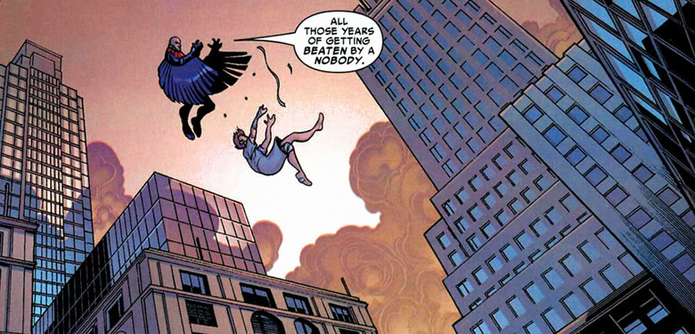 The Vulture drops Peter Parker