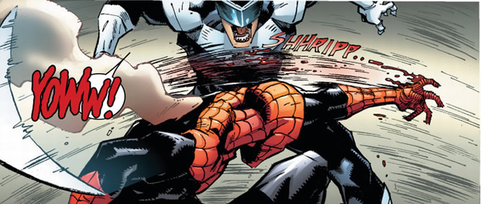 spider-man using spider claws