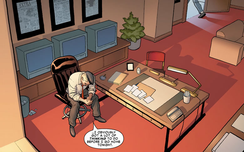 j. jonah jameson in his office