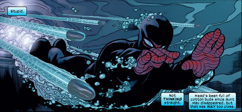spider-man underwater bullets whizzing all around